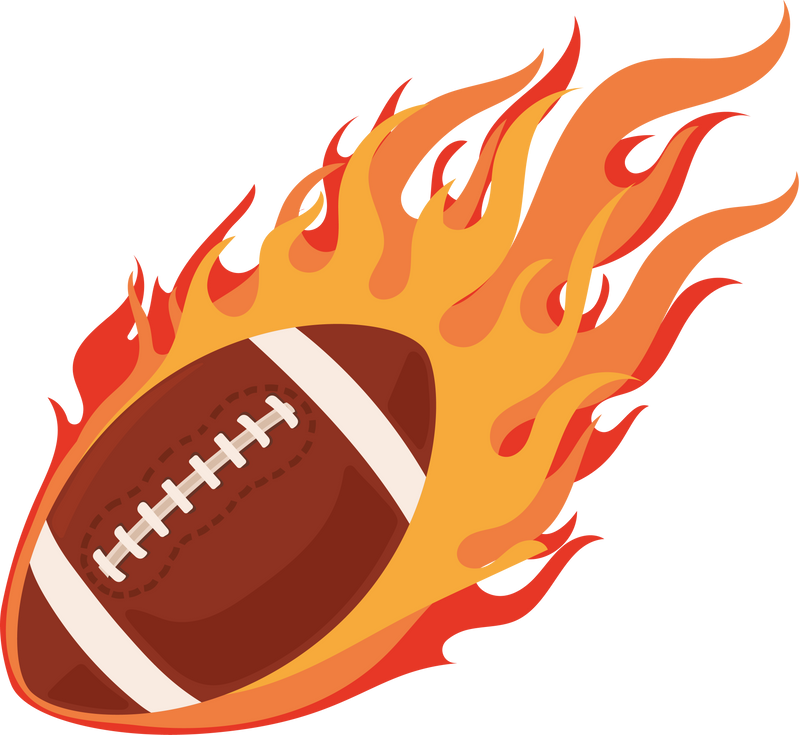 Stylized balls in the flame. Sports burning balls. Logotype.